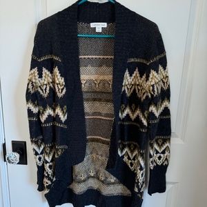 Coldwater Creek Black and gold cardigan sweater size Med